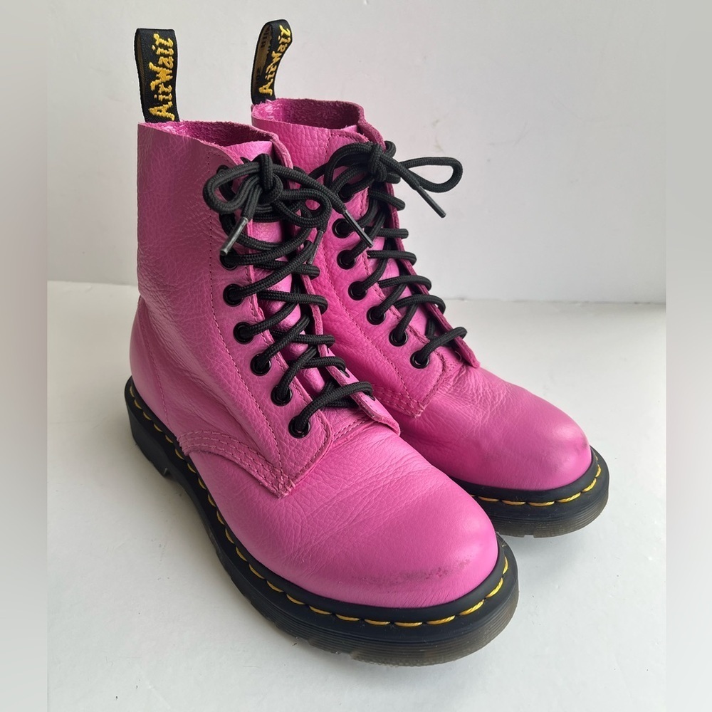 Dr Martens 1460 Pascal Pink Leather Combat Women's Boots Size 6